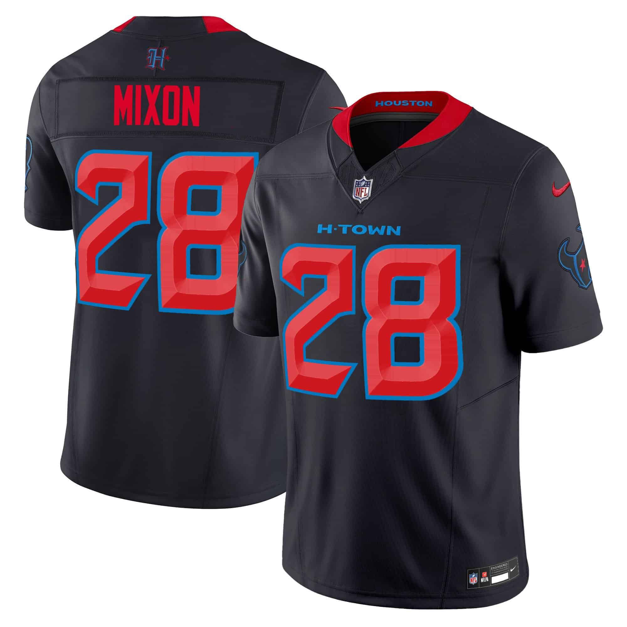 Men Houston Texans #28 Mixon Black 2024 Nike Vapor Limited NFL Jersey